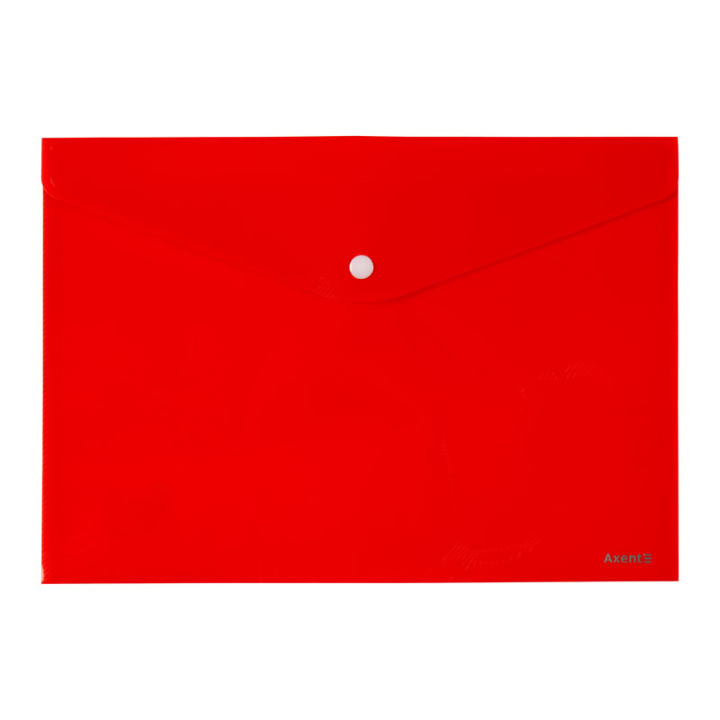 Папка на кнопці Axent 1412-24-A, А4, непрозора, червона